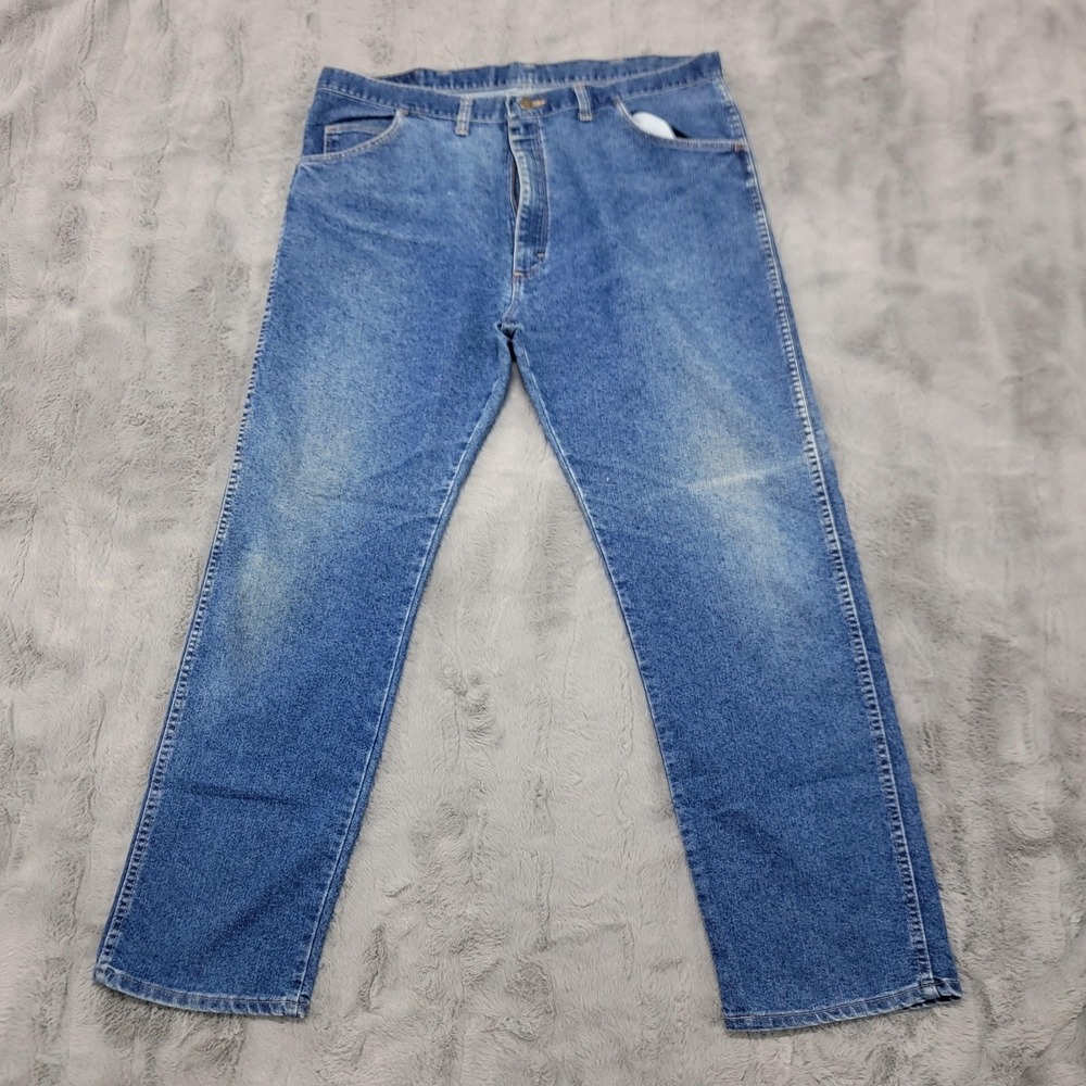 Vintage Wrangler Jeans Mens 40x32 (Fits 39x31) Blue Five Star Straight‎ Zip 90s
